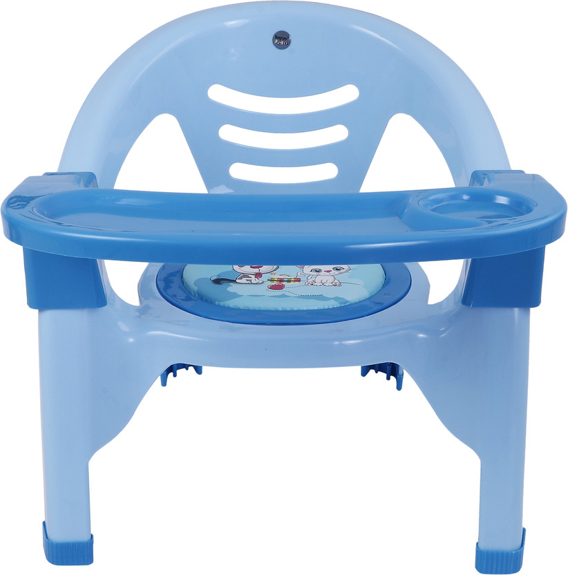 Zerya Small Baby Chair with Front Food and Safety Tray,Soft Cushion With Baby Whistle Plastic Chair(Finish Color - Blue, Pre-assembled)