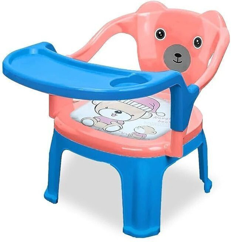 TONY STARK Baby Chair with Tray Strong & Durable Plastic Portable Chair for Kids,Upto 35Kgs Plastic Chair(Finish Color - Orange, Pre-assembled)