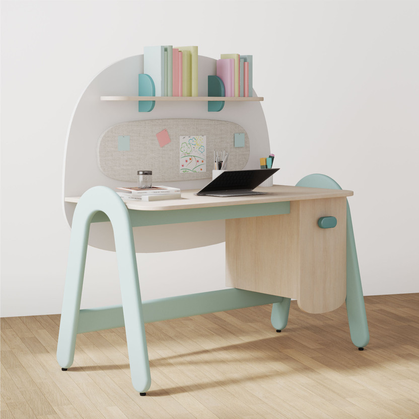 Smartsters Smartsters Squircle Study Table For Students | 3 Years Warranty | Chair not included | Engineered Wood Study Table(Finish Color - Teal, Knock Down) - Flipkart Deal