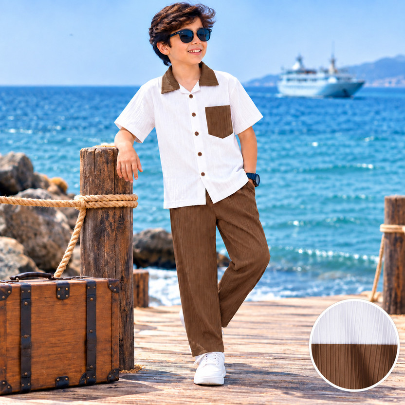 HARI HARI TRENDZ CLOTHING Boys Casual Shirt Trouser(WHITE, BROWN, Pack of 2) - Flipkart Deal
