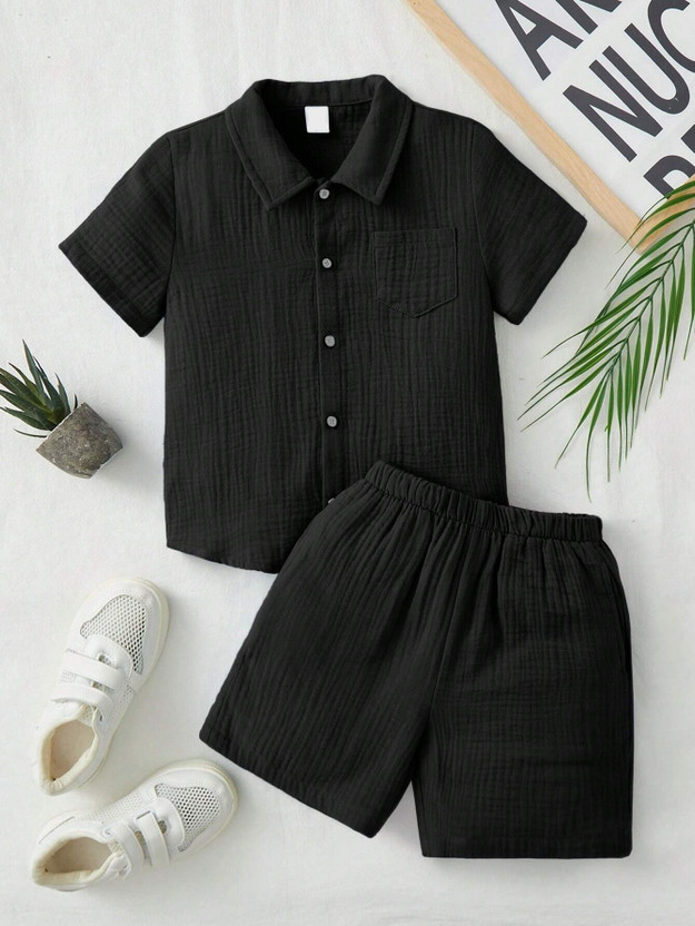 DOLZIO DOLZIO FAB Baby Boys Party(Festive) Shirt Shorts(BLACK) - Flipkart Deal