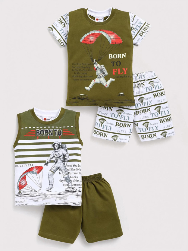 Mars Mars Infiniti Baby Boys & Baby Girls Casual T-shirt Shorts(Green, White) - Flipkart Deal