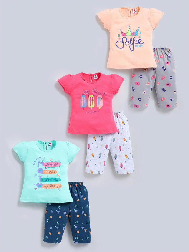 Mars Mars Infiniti Baby Girls Casual Top Capri(Skygreen, Peach, Pink) - Flipkart Deal