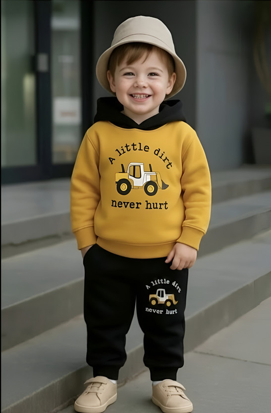 LIBU LIBU N PIXIE Baby Boys & Baby Girls Casual T-shirt Track Pants(YELLOW, BLACK) - Flipkart Deal