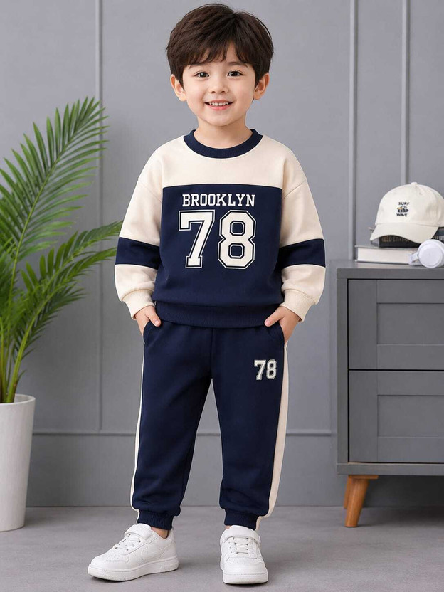 Aviva Aviva Fashion Baby Boys Casual T-shirt Pant(Navy, Cream, Pack of 1) - Flipkart Deal