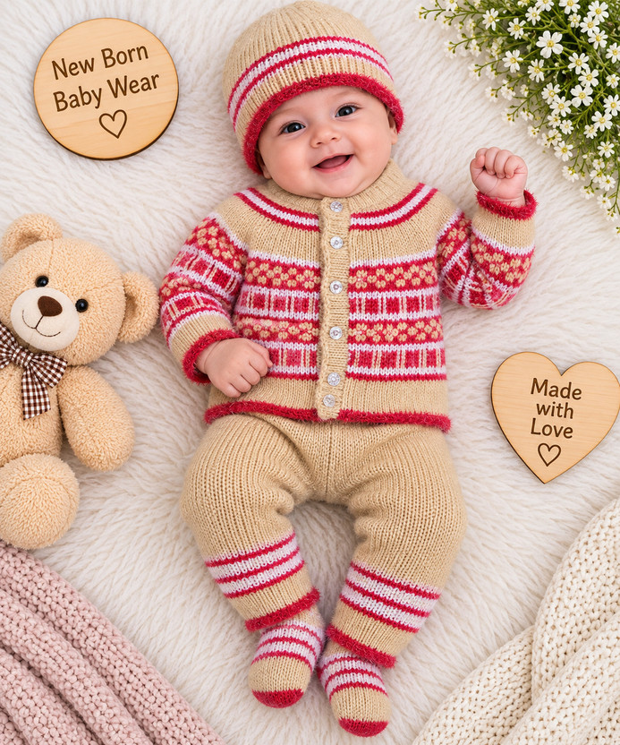 Sudhanshu Baby Boys & Baby Girls Casual Sweater Pant(Golden, Pack of 1)