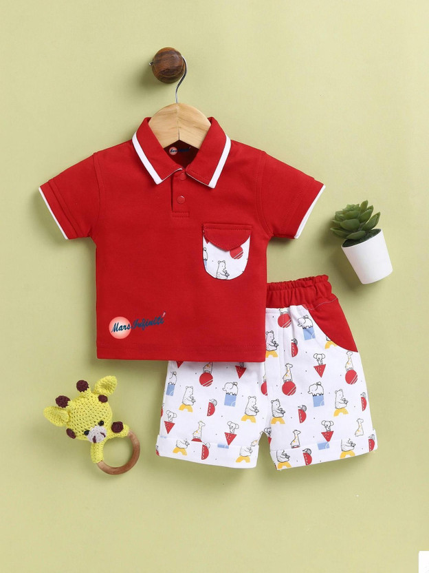 Mars Mars Infiniti Baby Boys Casual T-shirt Shorts(Red) - Flipkart Deal