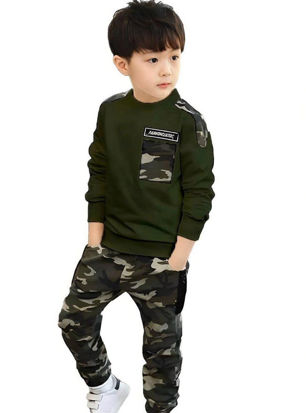 AARTI ART Baby Boys & Baby Girls Party(Festive) T-shirt T-shirt, Track Pants(GREEN)