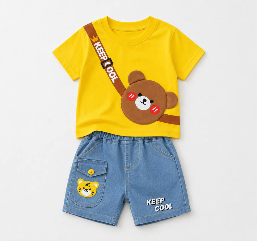 Pekham Pekham Fashion Baby Boys Casual T-shirt Shorts(YELLOW) - Flipkart Deal