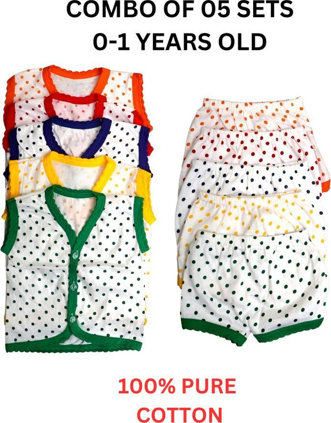 PAPA SMILE Baby Boys & Baby Girls Casual Dress Vest(MULTI COLOUR)