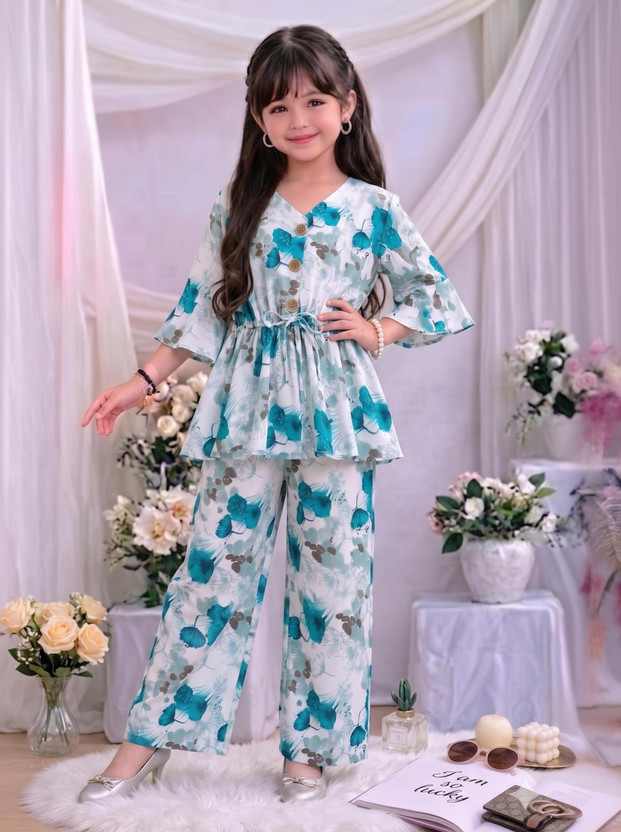Anadiya Anadiya Fashion Girls Party(Festive) Top Pant(Blue) - Flipkart Deal