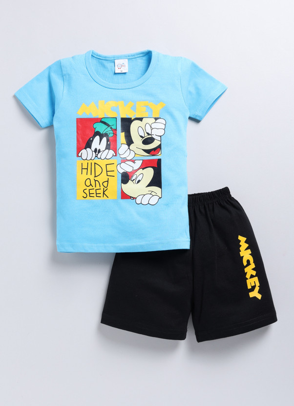 IcePie Baby Boys Casual T-shirt Shorts(Blue)