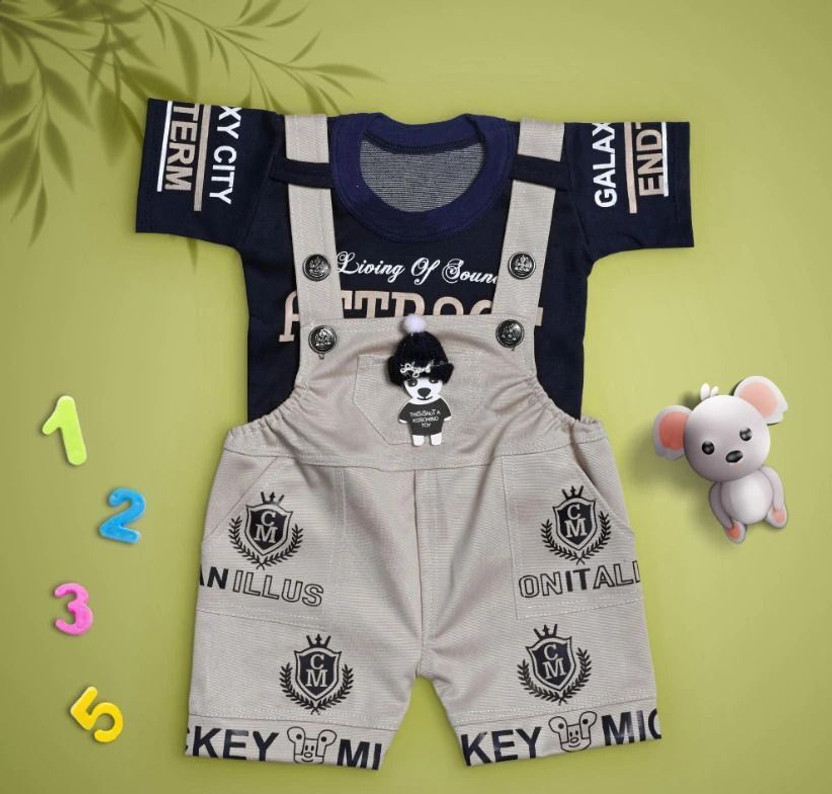 MARUF DRESSES Baby Boys & Baby Girls Party(Festive) Dungaree Dungaree(Grey)