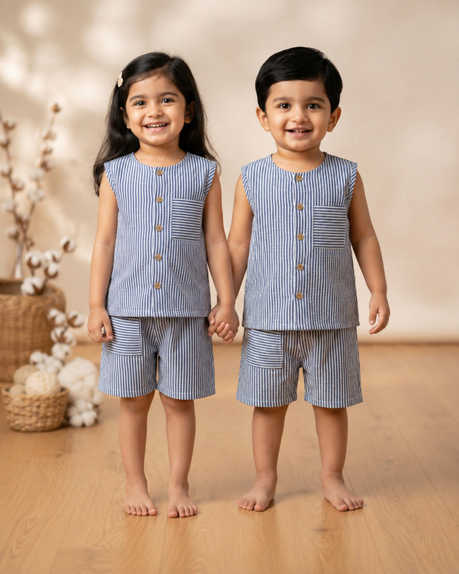 BORN BORN TO BUY Baby Boys & Baby Girls Casual Top Shorts(Blue) - Flipkart Deal