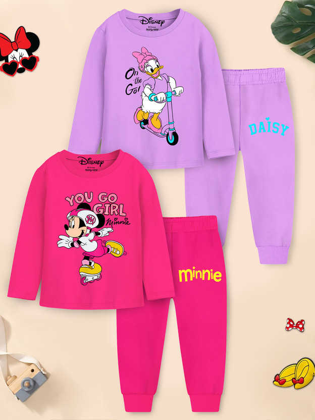 DISNEY DISNEY BY MISS & CHIEF Girls Casual T-shirt Pyjama(Purple, Pink) - Flipkart Deal