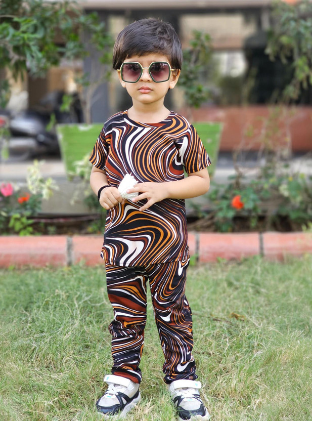 EMBLICA Baby Boys Casual T-shirt Pant(BROWNCHATAPATA)