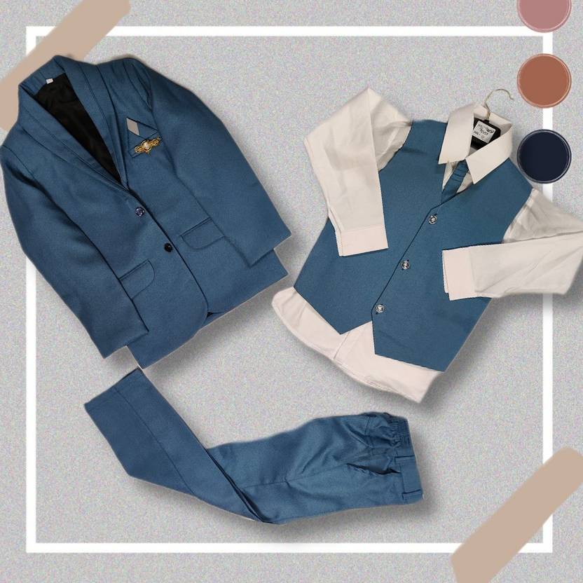 Fashion Attic COAT PANT Solid Boys Suit Buy Fashion Attic COAT PANT Solid Boys Suit Online at