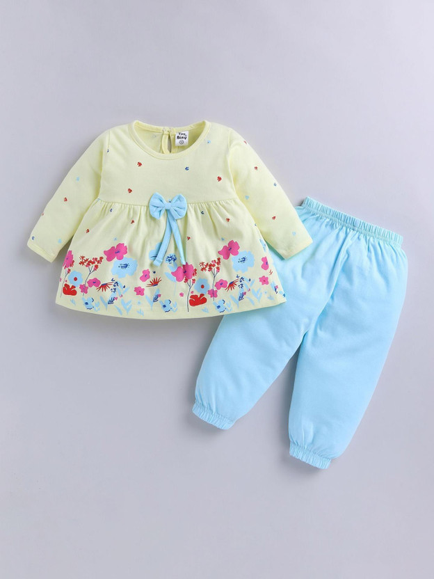 TINY TINY BINY Baby Girls Casual Top Pant(Lemon) - Flipkart Deal