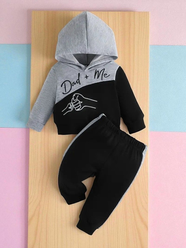 UNISHAPE FASHION Baby Boys & Baby Girls Casual T-shirt Track Pants(Black)