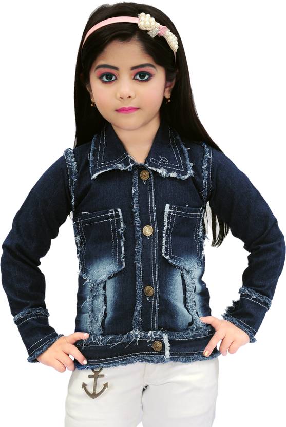 DUCKFLY Full Sleeve Washed Girls Denim Jacket Buy DUCKFLY Full Sleeve