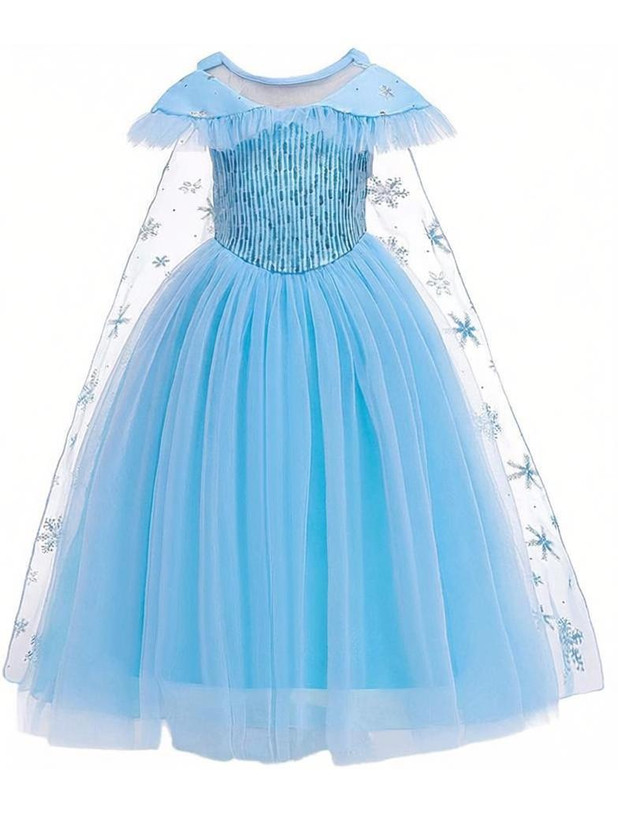 My Lil Princess Girls Maxi/Full Length Party Dress(Light Blue, Short Sleeve)