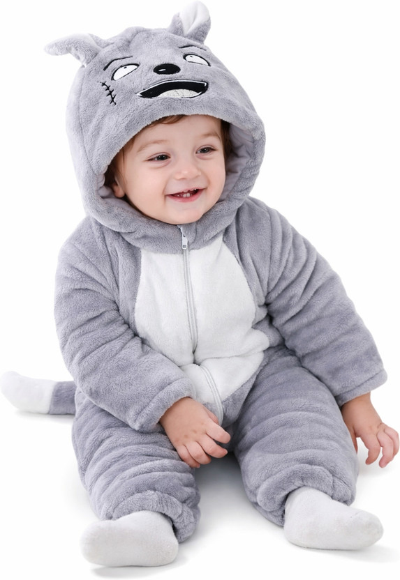 BRANDONN BRANDONN Romper For Baby Boys & Baby Girls Casual Printed Wool Blend(Grey, Pack of 1) - Flipkart Deal