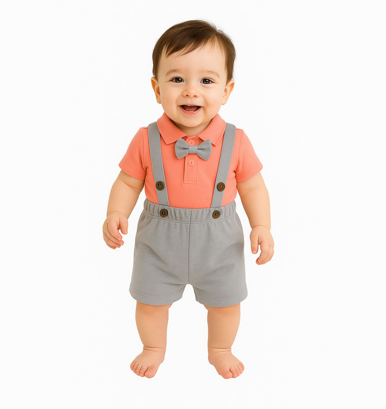 Macitoz Dungaree For Baby Boys & Baby Girls Casual Solid Pure Cotton(Pink, Pack of 1)