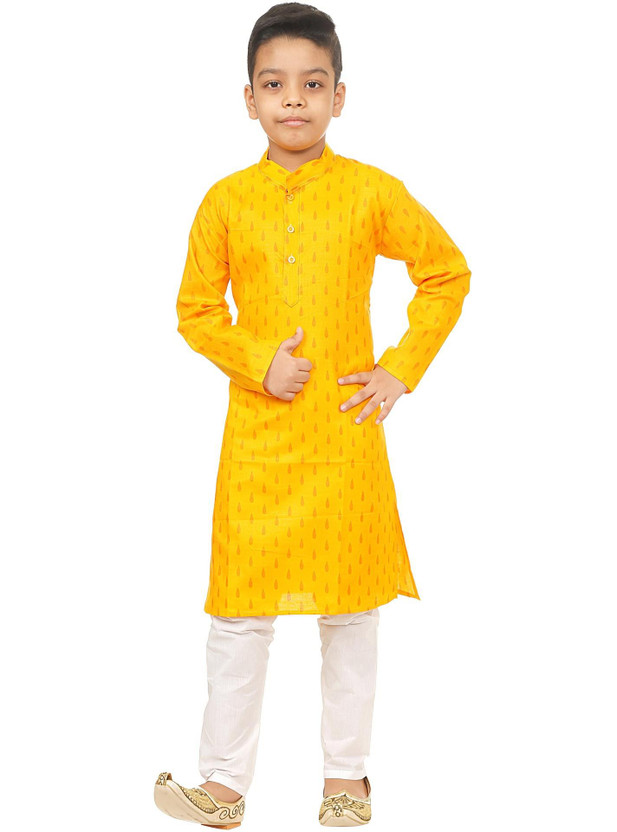 FTC FTC FASHIONS Boys Festive & Party Kurta and Pyjama Set(Yellow Pack of 1) - Flipkart Deal