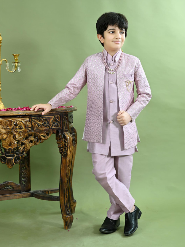 BT BT DEZINES Boys Festive & Party, Wedding Sherwani and Churidar Set(Purple Pack of 1) - Flipkart Deal
