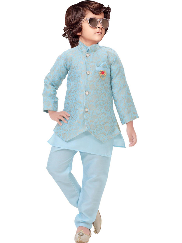 Bright Bright Garments Dresses Boys Festive & Party, Wedding Kurta, Waistcoat and Pyjama Set(Multicolor Pack of 1) - Flipkart Deal