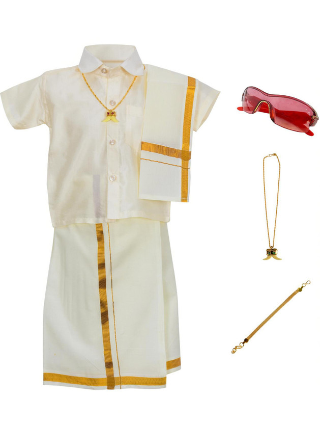 Amirtha Fashion Baby Boys Festive & Party Dhoti & Kurta Set(White Pack of 1)