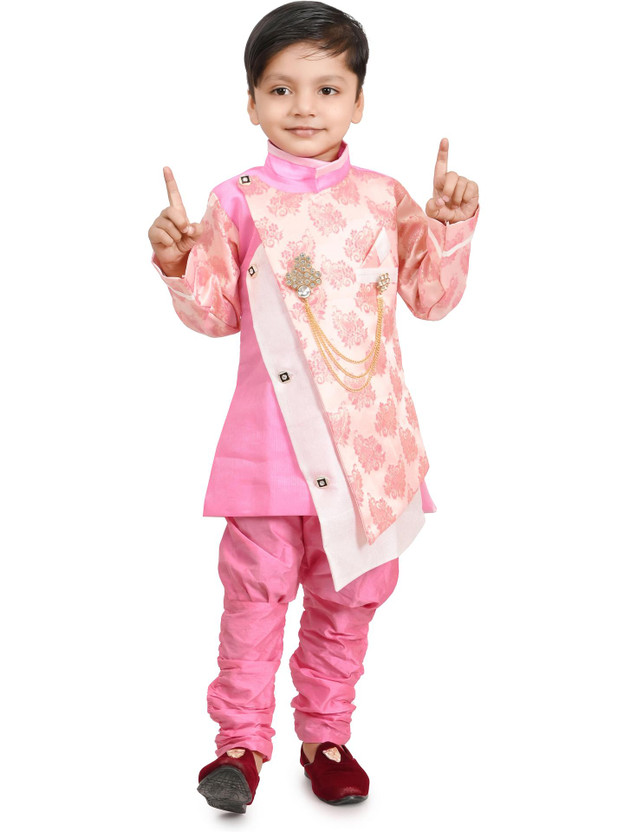 New Hsgarments Boys Festive & Party Sherwani and Churidar Set(Pink Pack of 1)