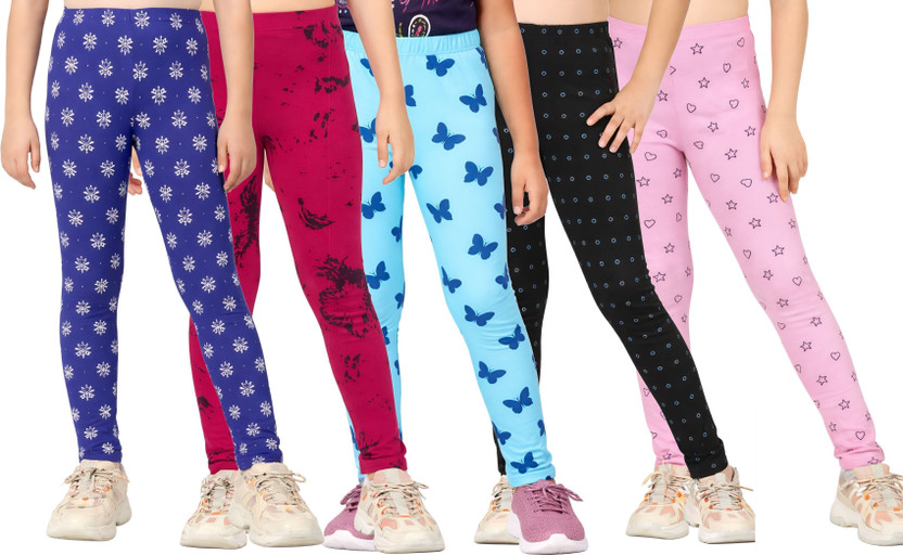 Tik Tok WEARS Indi Legging For Girls(Multicolor Pack of 5)