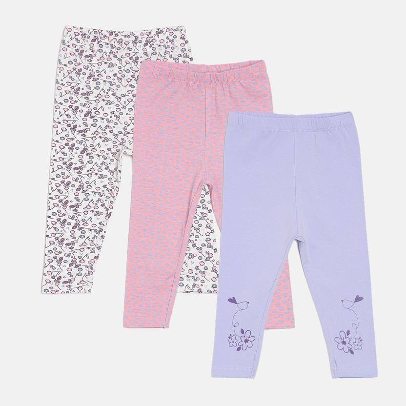 [Sizes 0 – 3 Months, 3 – 6 Months] MINI KLUB Legging For Baby Girls  (Multicolor Pack of 3)