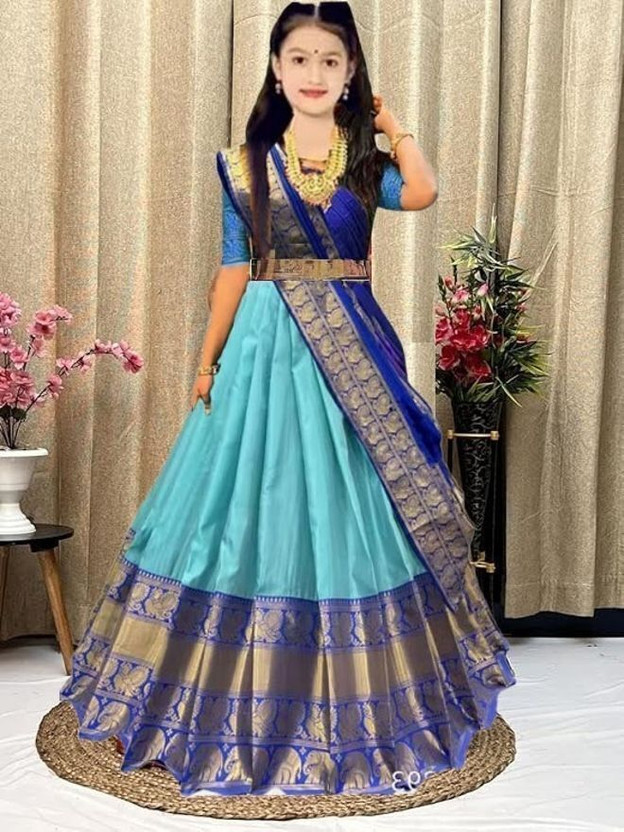 tapovan tapovan fashion Indi Girls Lehenga Choli Party Wear Self Design Lehenga, Choli and Dupatta Set(Multicolor, Pack of 1) - Flipkart Deal