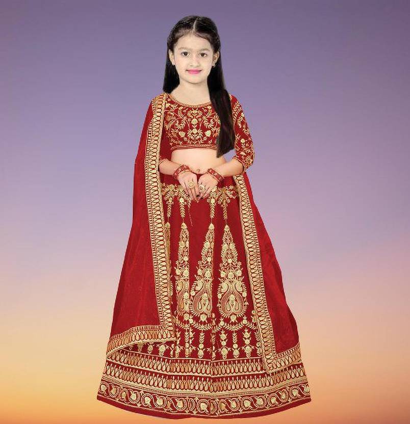 Girls Embroidered Lehenga Choli Ethnic Wear
