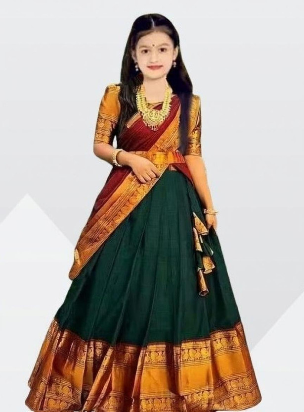tapovan tapovan fashion Indi Girls Lehenga Choli Party Wear Self Design Lehenga, Choli and Dupatta Set(Multicolor, Pack of 1) - Flipkart Deal