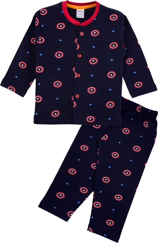 3BROS 3BROS Kids Nightwear Baby Boys Printed Cotton(Blue Pack of 1) - Flipkart Deal