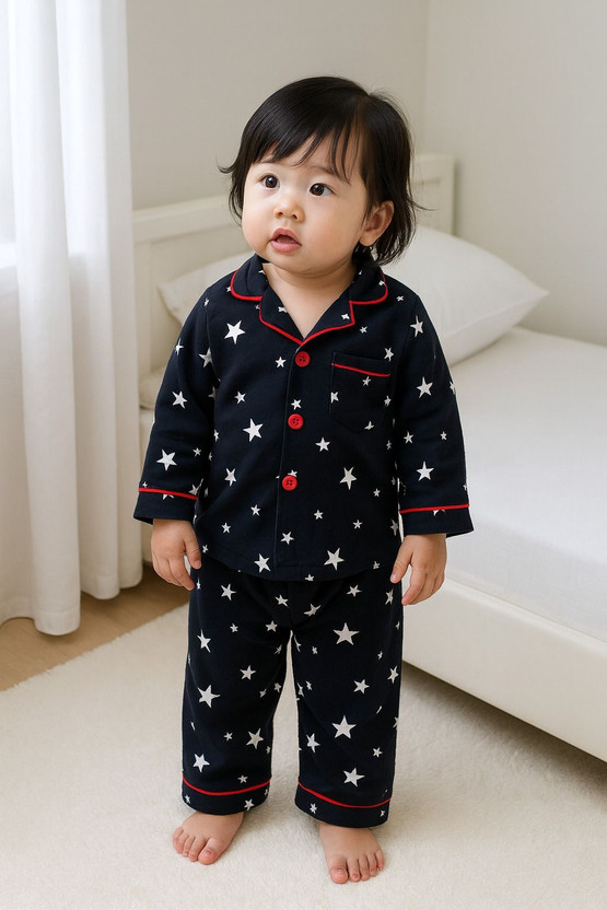 TinyBrezy Kids Nightwear Baby Boys & Baby Girls Printed Nylon(Multicolor Pack of 1)