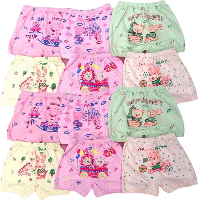XINGLI Panty For Baby Girls  (Multicolor, Pack of 12)