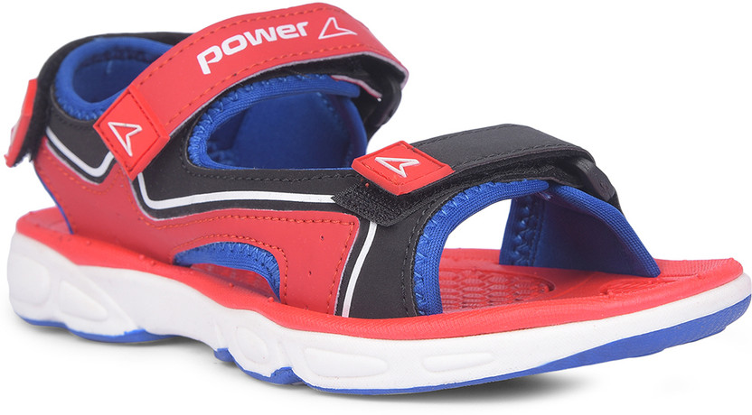 POWER Boys Velcro Sports Sandals(Red , 10-11 Years)