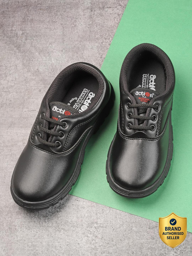 action action Durable Comfortable Breathable Lighweight Sports Lace-Up Boys Lace School Shoes(Black, 9-10 Years) - Flipkart Deal