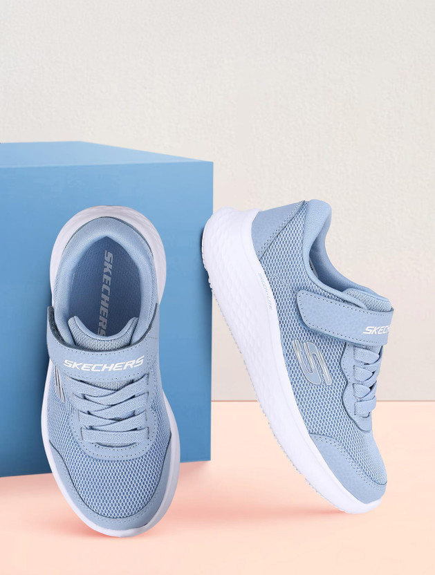 Skechers Girls Velcro Sneakers(Blue, 8-9 Years)