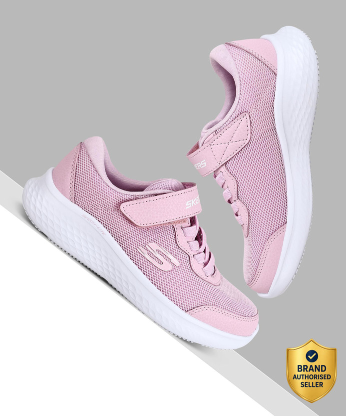 Skechers Girls Velcro Running Shoes(Pink, 6-7 Years)
