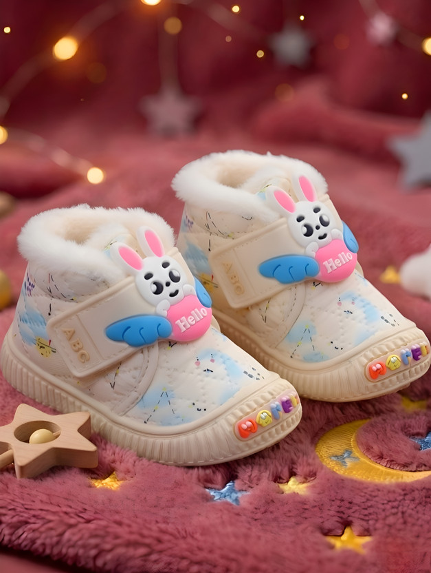 Santhanakid Boys & Girls Velcro Sneakers(Beige, 0-3 Months)