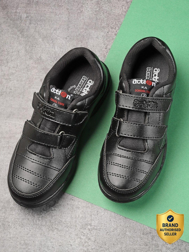 action action Athleo Durable Comfortable Breathable Lighweight Sports Velcro Boys Velcro School Shoes(Black, 9-10 Years) - Flipkart Deal