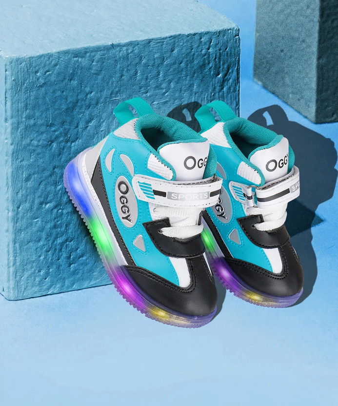 Crazyly Boys & Girls Velcro Sneakers(Blue, 10-11 Years)