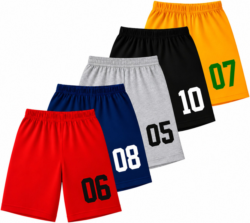 fasla fasla Short For Boys Casual Printed, Solid Pure Cotton(Multicolor, Pack of 5) - Flipkart Deal