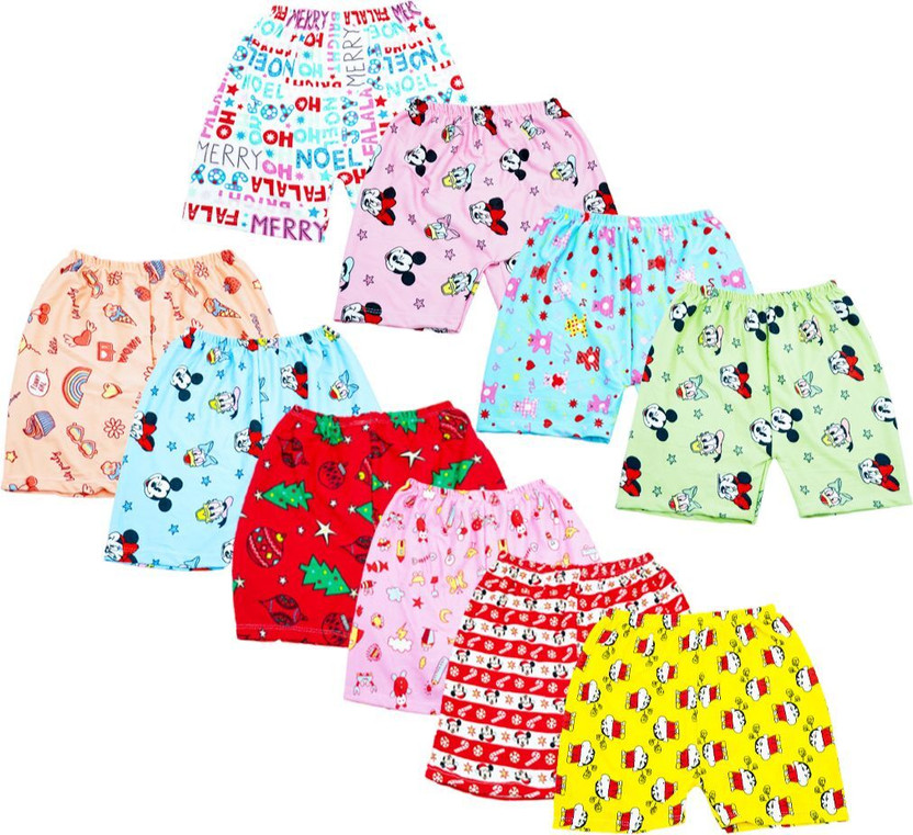 HouseOfCommon Short For Baby Boys Casual Printed Cotton Blend(Multicolor, Pack of 10)