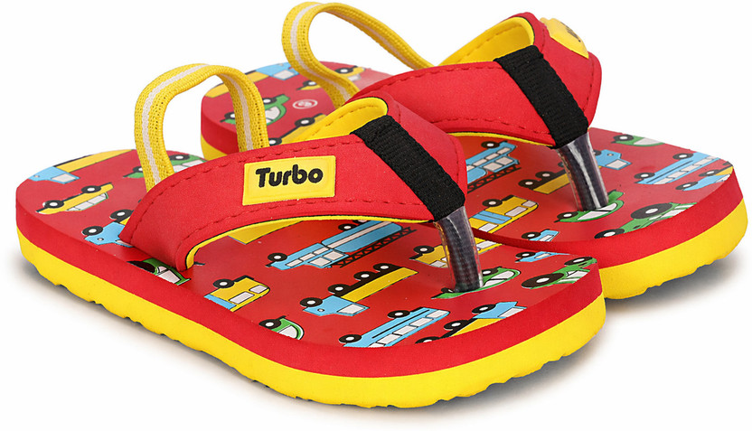 TURBO Boys & Girls Strap Slipper Flip Flop(Red , 2.5-3 Years)